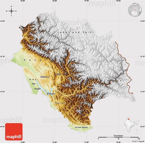 Physical Map Of Himachal Pradesh Physical Map Geography Map Images