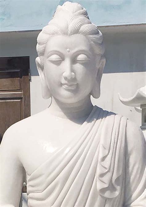 PREORDER 4 Foot Tall White Marble Meditating Gandhara Style Garden