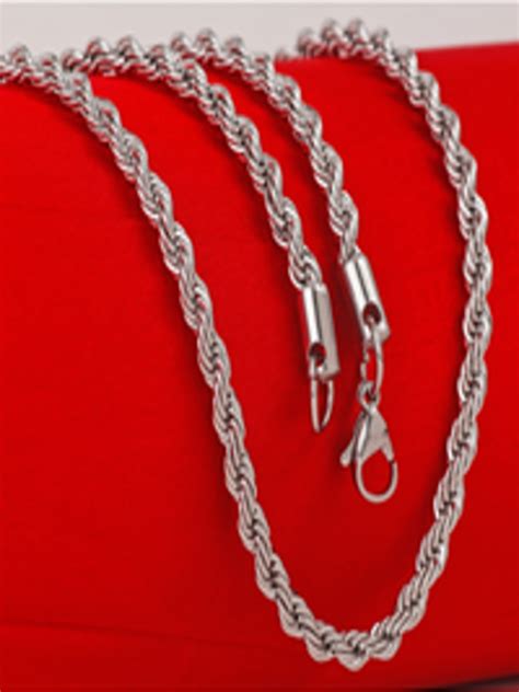 Buy Fashion Frill Men Silver Plated Rope Design Stainless Steel