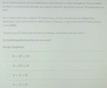 Solved Joe Es Responsable De Reservar Habitaciones De Hotel Para Un