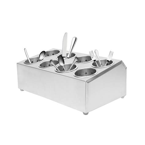 Hole Stainless Steel Flatware Holder Commercial Silverware Organizer