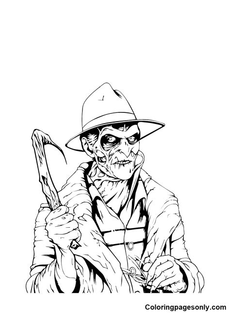 Adult Coloring Pages Freddy Krueger