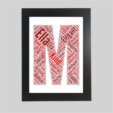 Word art print of letter M - word art prints - word art app