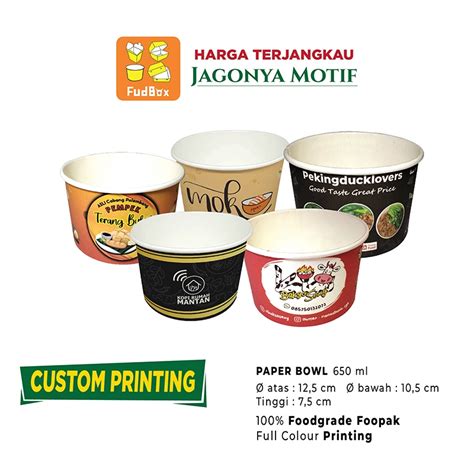 Jual Cetak Custom Paper Bowl Ml Custom Design Mangkok Kertas Full