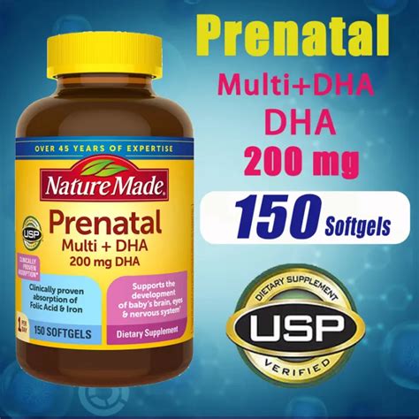 Nature Made Prenatal Multi Dha 200mg 150 Softgels Th