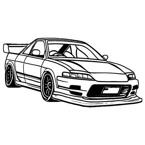 Jdm Car Coloring Page · Creative Fabrica