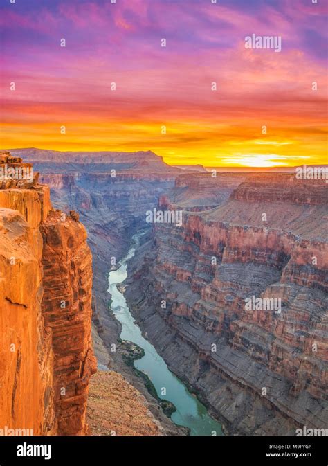 Sunrise Over The Colorado River At Toroweap Overlook In Grand Canyon