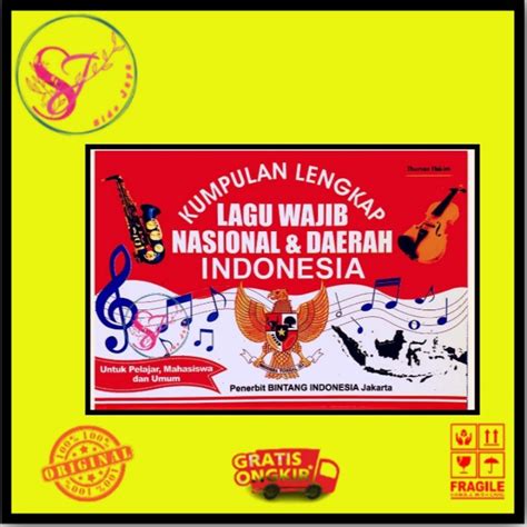 Jual Buku Kumpulan Lengkap Lagu Wajib Nasional Dan Daerah Indonesia