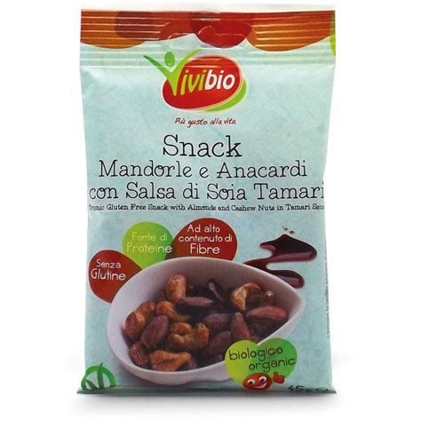 Snack Mandorle E Anacardi Con Salsa Soia Tamari Cuore Verde