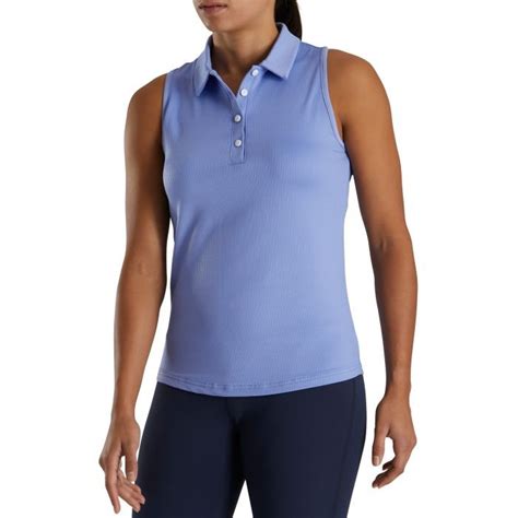 Footjoy Womens Sleeveless Ribbed Golf Polo Violet Carls Golfland