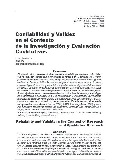 Confiabilidad y Validez en el Contexto de la Investigación y Evaluación