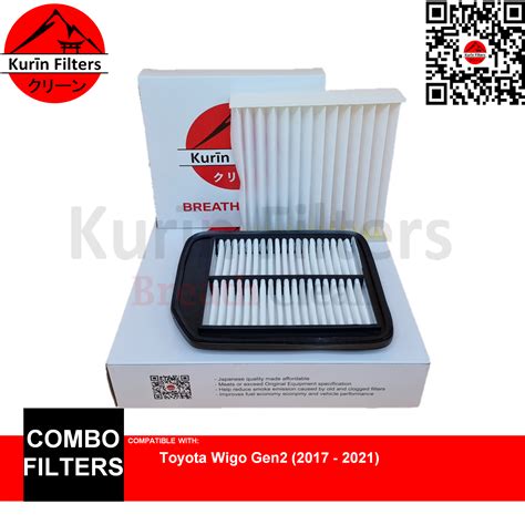 Genuine Kurin Combo Filters Air Cabin For Toyota Wigo Gen