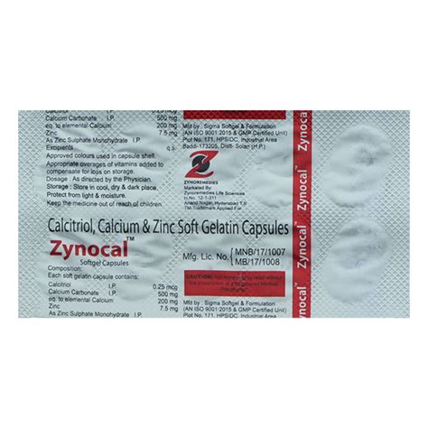 Zynocal Softgel Capsule Uses Side Effects Price Apollo Pharmacy