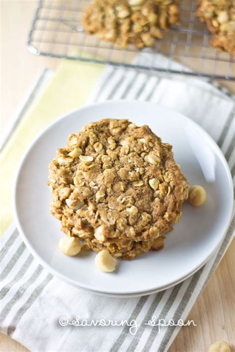 Oatmeal Macadamia Nut Cookies 1 Savoring Spoon — Savoring Spoon