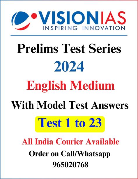 Buy Vision Ias Prelims Test Series Test To With Solutions