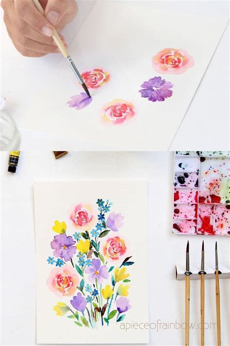 30 Minute Beautiful Watercolor Flower Painting Tutorial 水彩画のアート 水彩 花 水彩