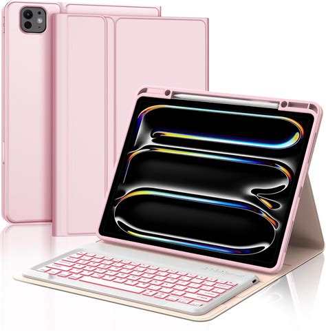 Boriyuan Keyboard Case For New Ipad Pro 13 Inch M4 2024 7 Colors Backlit Detachable Keyboard