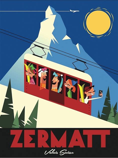 Zermatt Ski Poster Art Print By Gary Godel In Ski Posters