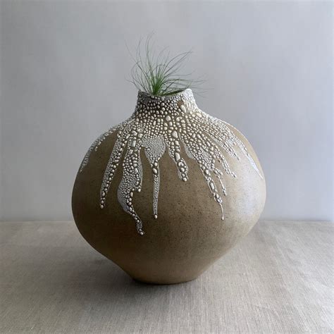 Crackle glaze coil pot – Rekindle Pottery