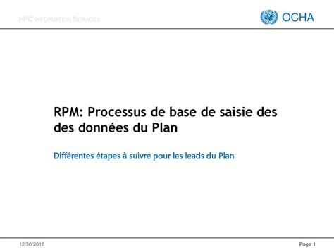 Rpm Processus De Base De Saisie Des Des Donn Es Du Plan Diff Rentes