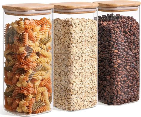 Comsaf 61oz Glass Storage Containers With Lids Glass Jars