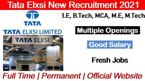 Tata Elxsi New Recruitment For Fresher Engineering Jobs Recruitment