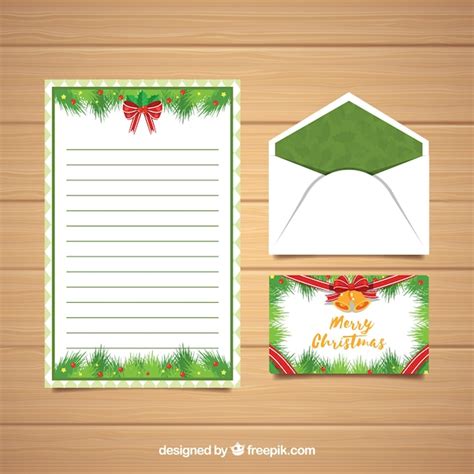 Modelos de carta e envelope para natal Vetor Grátis