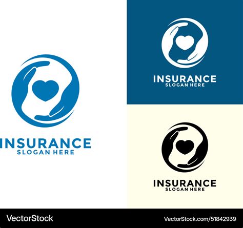 Life insurance logo design care and protection Vector Image