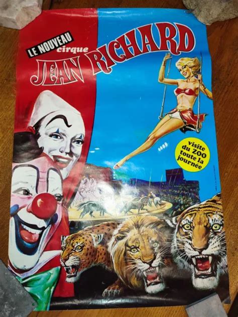 PLAKAT CIRQUE JEAN Richard Pinder Circus Zirkus Circo Trapez Tiger Löwe