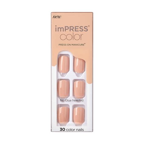 Kiss Impress Color Press On Manicure Fake Nails ‘latte 30 Count