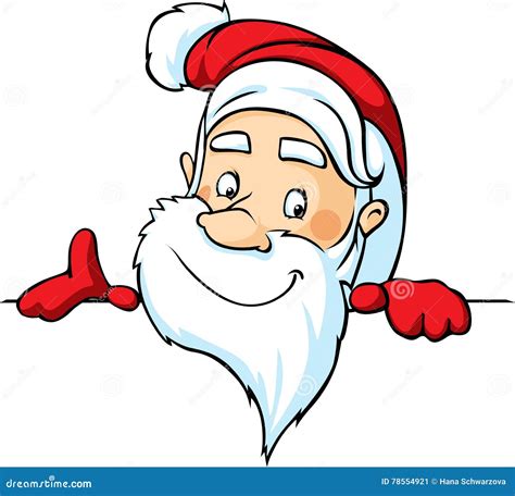 Santa Peeking Christmas Cartoon Sign Pointing 196478519