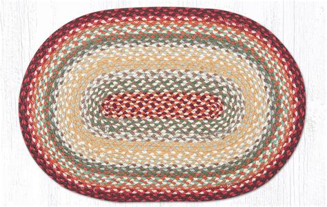 C-417 Thistle Green and Country Red Braided Rug | The Braided Rug Place