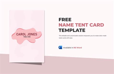 Free Name Tent Card Template - Download in Word | Template.net