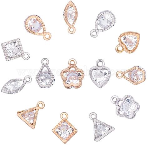 Wholesale Ph Pandahall Pcs Colors Shapes Cubic Zirconia Alloy