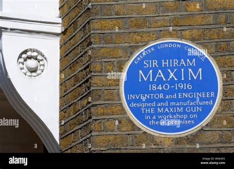 London England Uk Commemorative Blue Plaque Sir Hiram Maxim 1840