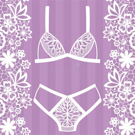 Hand Drawn Lingerie Panty And Bra Set Stock Vector Illustration Of