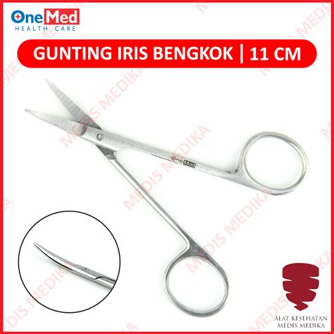 Gunting Iris Bengkok Cm Onemed Stainless Steel Operasi Bedah Cm