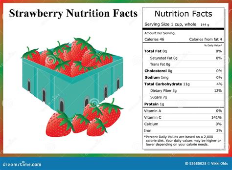 Strawberry Nutrition Facts Stock Vector Illustration Of Healthy 53685028