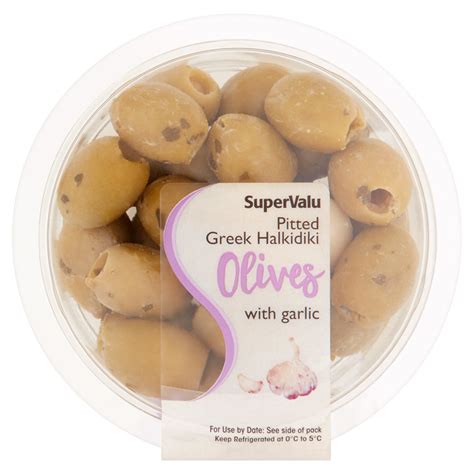 SuperValu Pitted Greek Halkidiki Olives With Garlic 150 G Storefront EN