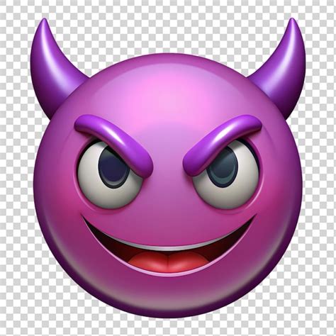 Purple Evil Devil Emoji Isolated On Transparent Background Premium Ai