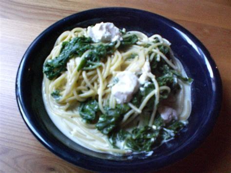 Spaghetti Mit Mangold Knobi Sahneso E Rezept Kochbar De