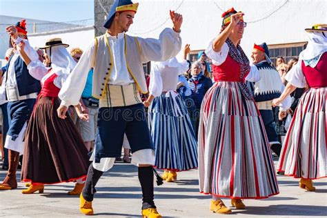 Lanzarote, Dec 15, 2018 - Traditional Dresst People at a Folklore Show ...