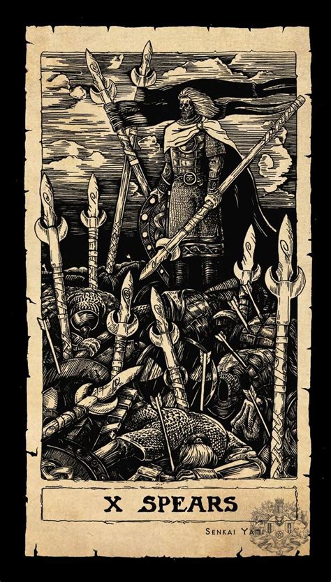 10 Spears Senkai Yami Tarot Cards Art Illustration Tarot Cards Art