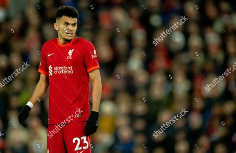 Liverpools Luis Diaz Reacts During English Editorial Stock Photo