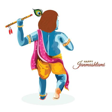 Colorful Religious Krishna Janmashtami Card Background 27996717 Vector