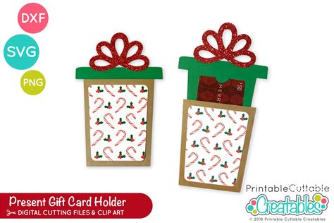 Christmas Present Gift Card Holder SVG File D016 Christmas - Etsy