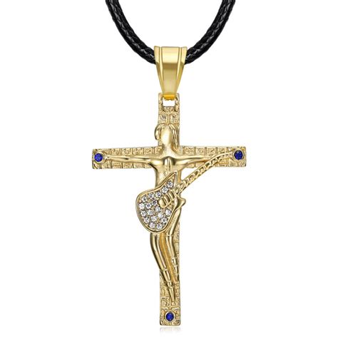 Pendentif Johnny Hallyday La Croix Du King En Acier Et Or