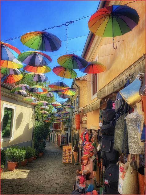 Dancing Umbrellas A Colorful Street In Szentendre Hunga Flickr