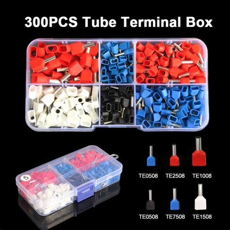 Elegant Pcs Box Tube Dual Wire Terminal Kit X Mm Insulated