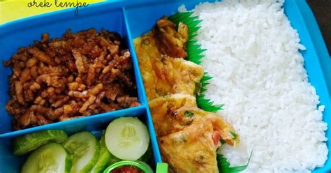 Resep Menu Bekal Orek Tempe Telur Dadar Sambal Korek Oleh Yuli